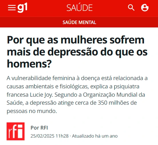 Manchete G1 sobre ansiedade