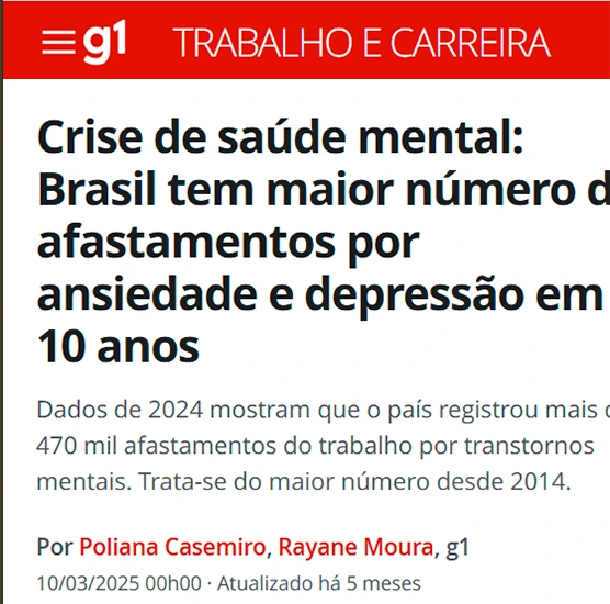 Manchete sobre bem-estar